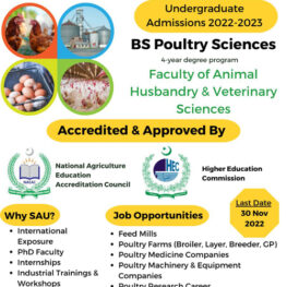 BS Poultry Sciences 4- Year Degree Program