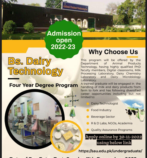 BS Dairy Technology 4- Year Degree Program