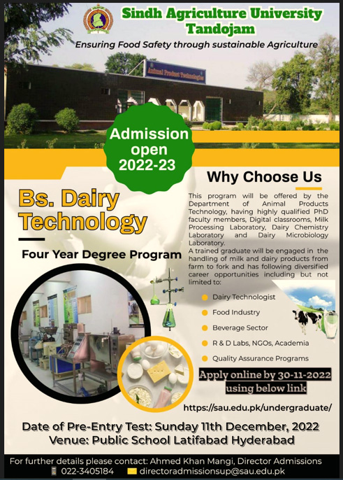 BS Dairy Technology 4- Year Degree Program